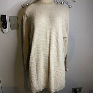 J. Jill Beige Oatmeal Cable Knit Pullover Sweater Size M